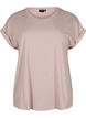 T-shirt &agrave; manches courtes en m&eacute;lange de coton, Rose poudr&eacute;e, Packshot image number 0
