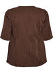 Blouse &agrave; fines rayures avec strass et boutons, Marron, Packshot image number 1