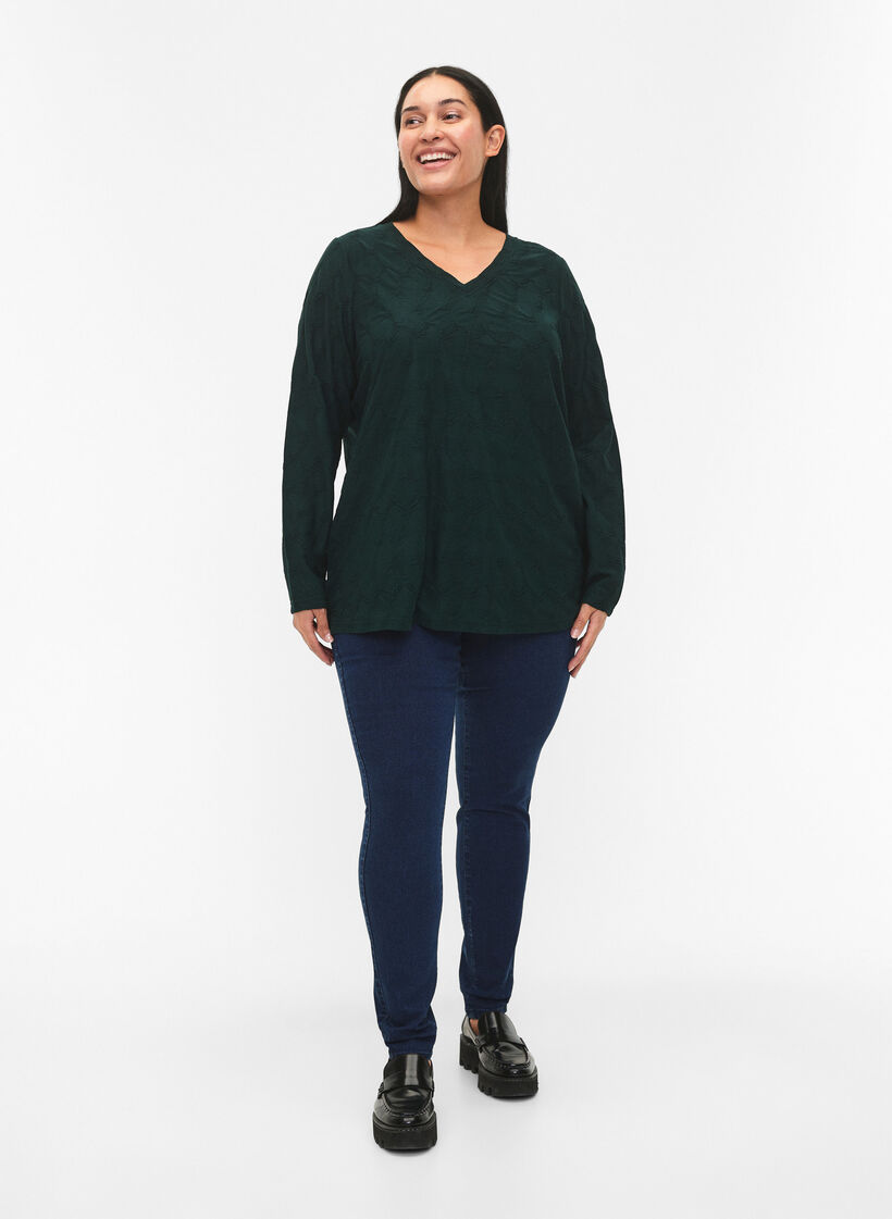 FLASH - Chemisier à manches longues structuré	, Scarab, Model image number 2