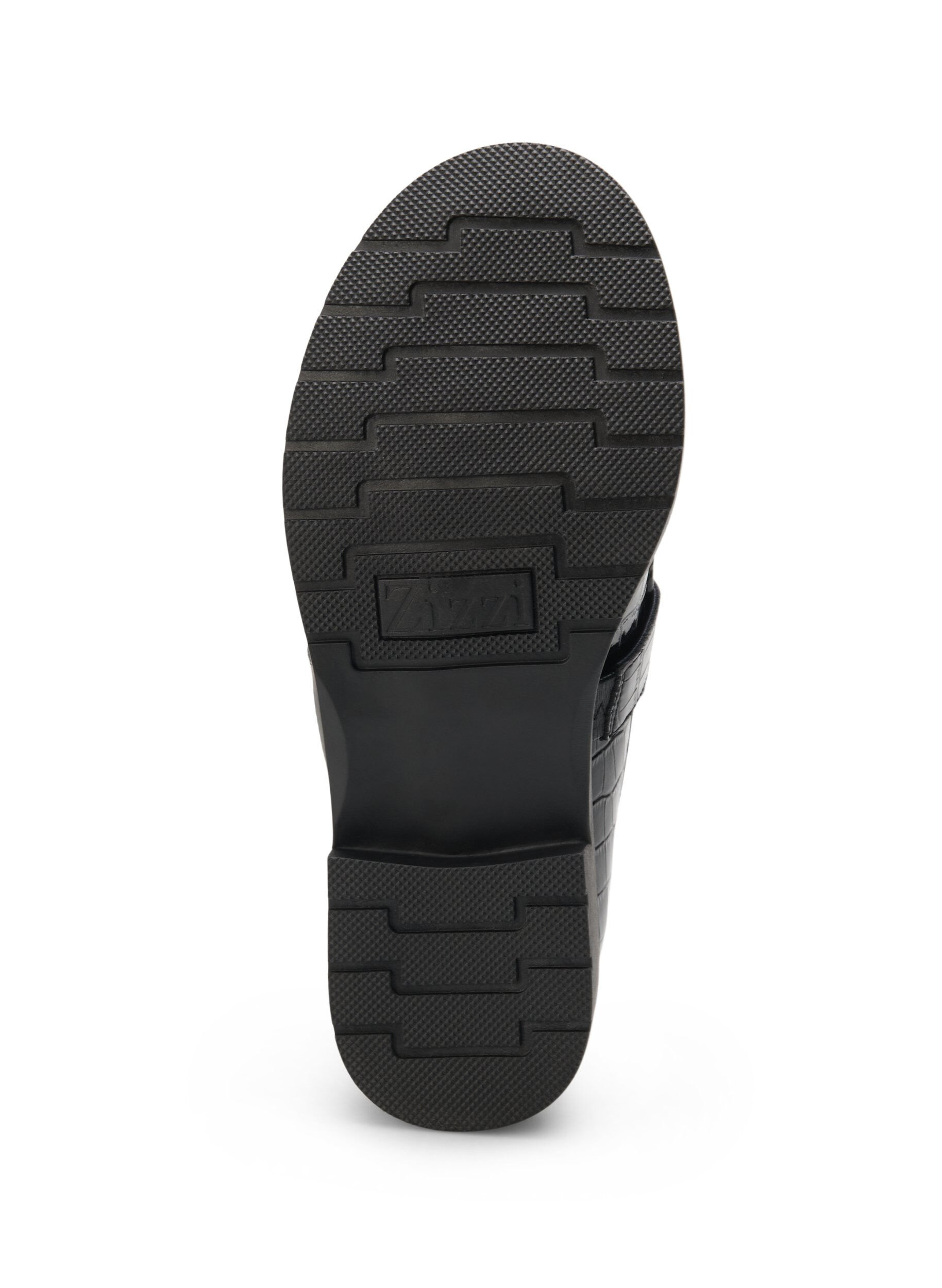 Zizzi Mocassins croco larges en cuir, Black, Packshot image number 5