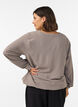 Blouse &agrave; la silhouette ballon avec col en V, Beige, Model image number 2