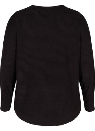 Blouse tricotée à encolure ronde, Black, Packshot image number 1