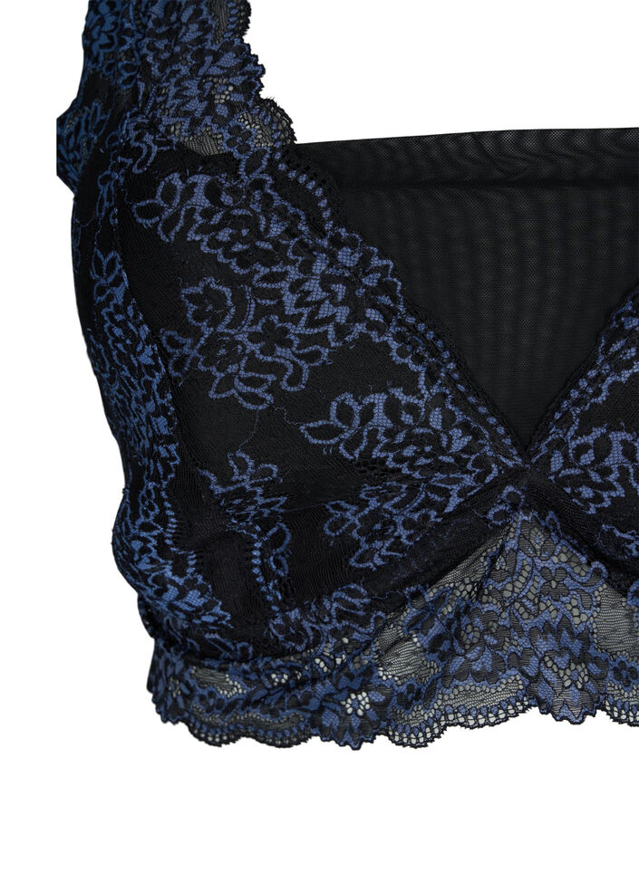 Soutien-gorge avec dentelle et maille, Noir, Packshot image number 2