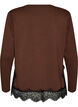 Blouse en jersey avec dentelle, Marron, Packshot image number 1