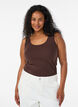 Haut basic uni en coton, Marron, Model image number 0