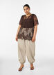 Blouse en dentelle &agrave; manches courtes avec lien &agrave; nouer, Marron, Model image number 1
