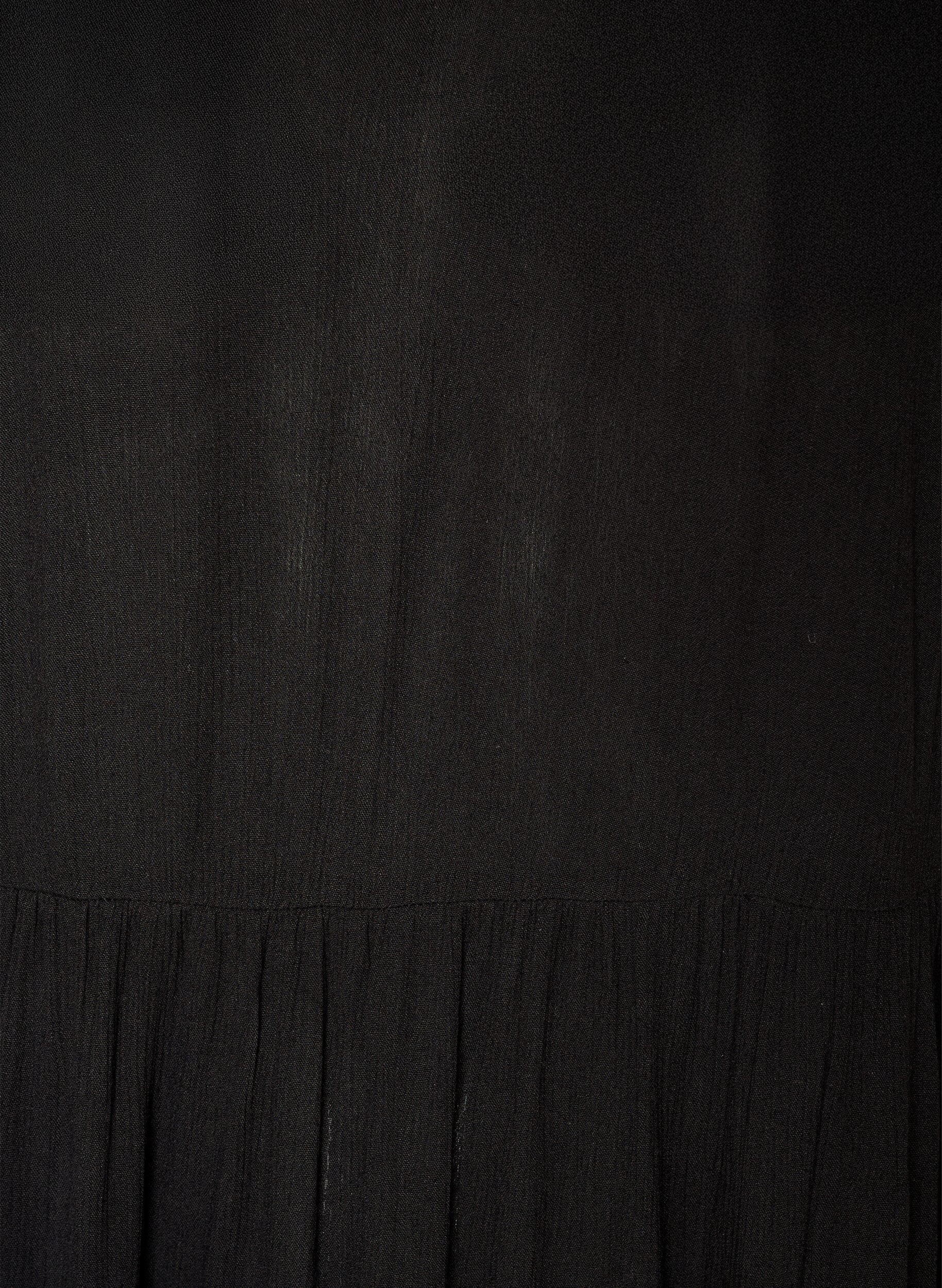 ZizziRobe midi en viscose avec manches &agrave; volants, Noir, Packshot image number 2