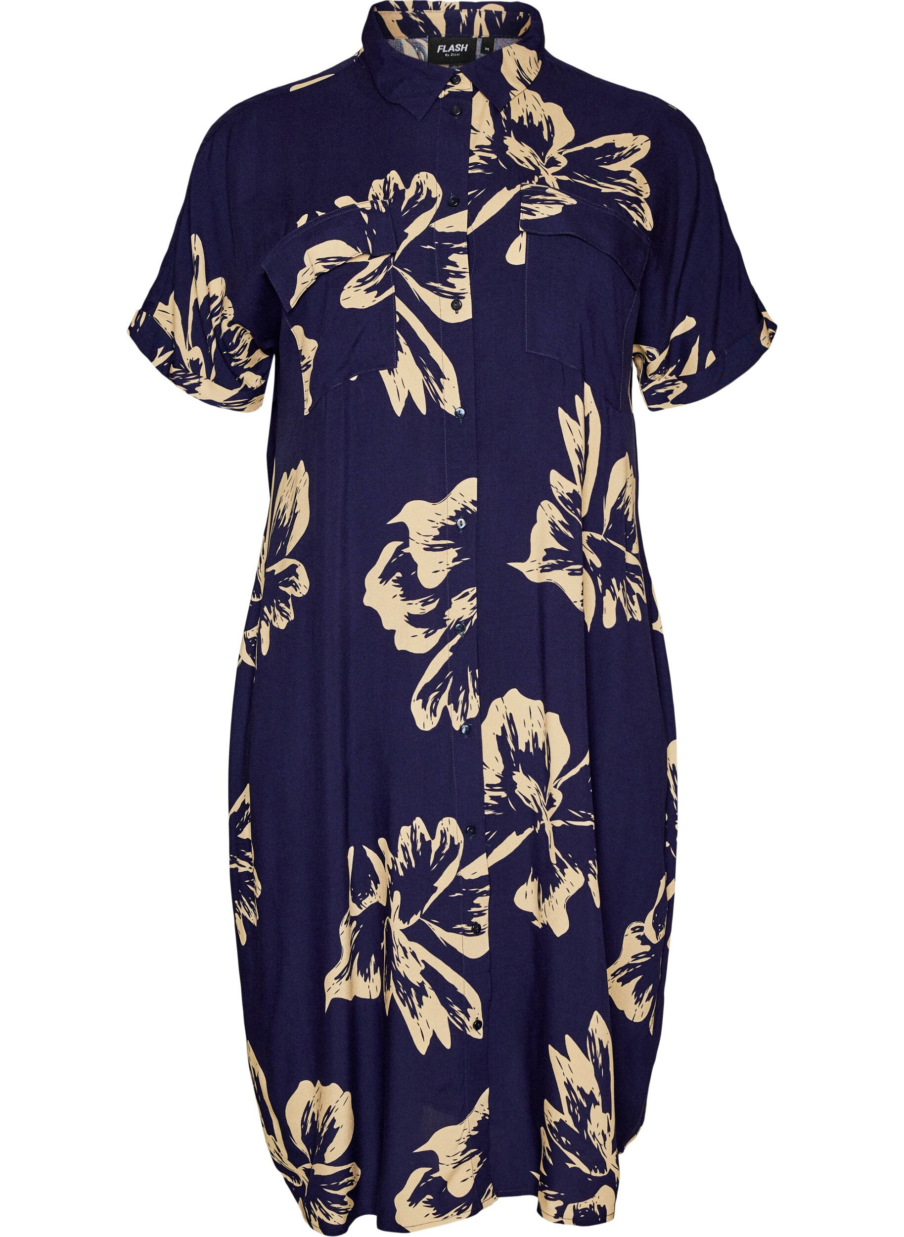 FLASH - Robe chemise longue avec manches courtes