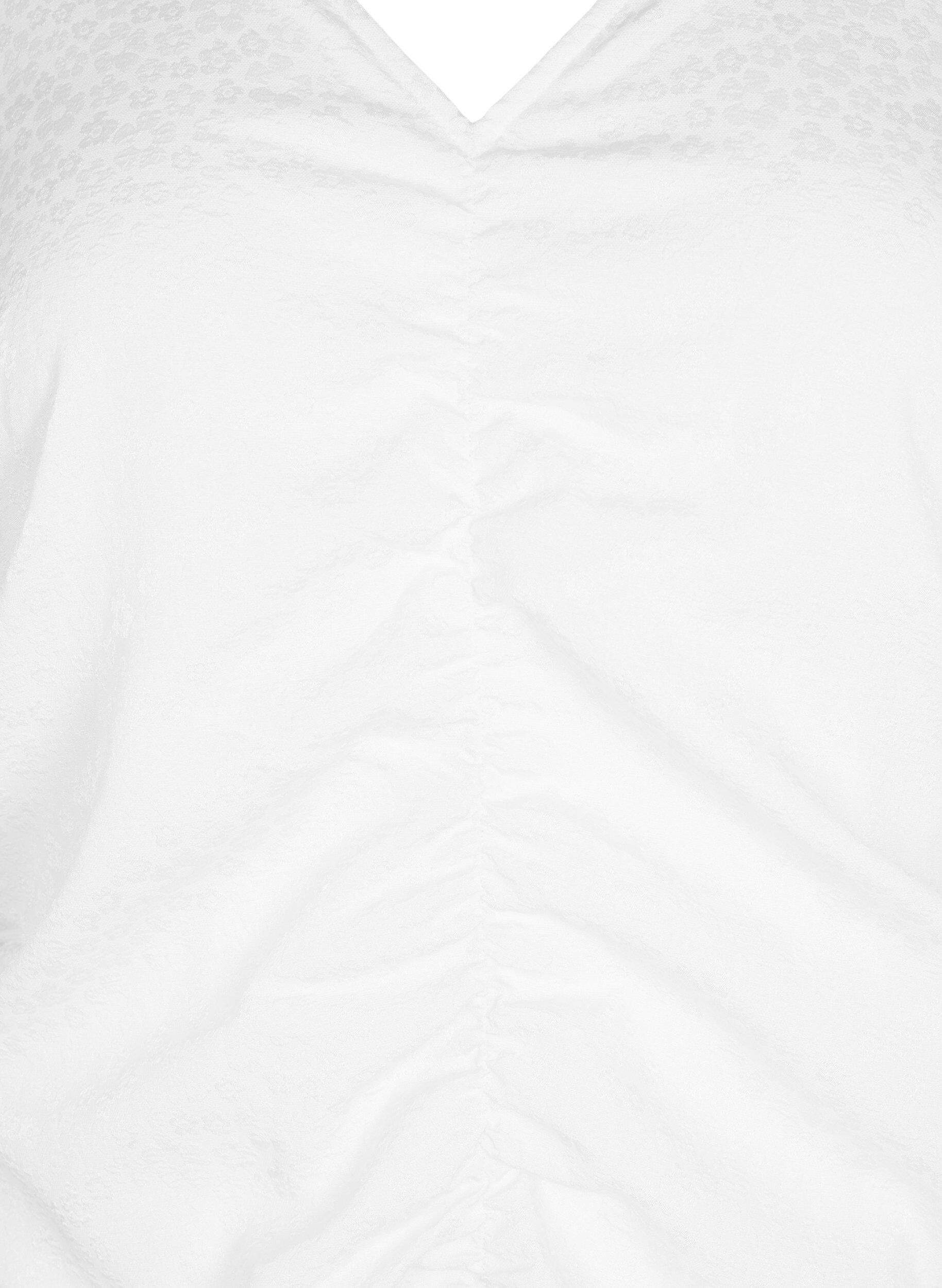 Zizzi Robe &agrave; manches courtes, drap&eacute;e et structur&eacute;e, Bright White, Packshot image number 2