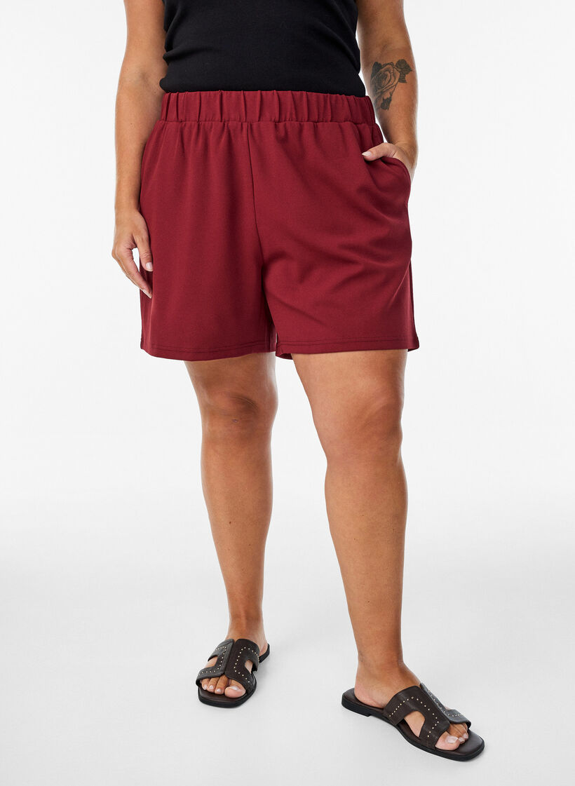 Shorts amples avec des poches, Bordeaux fonc&eacute;, Model image number 3