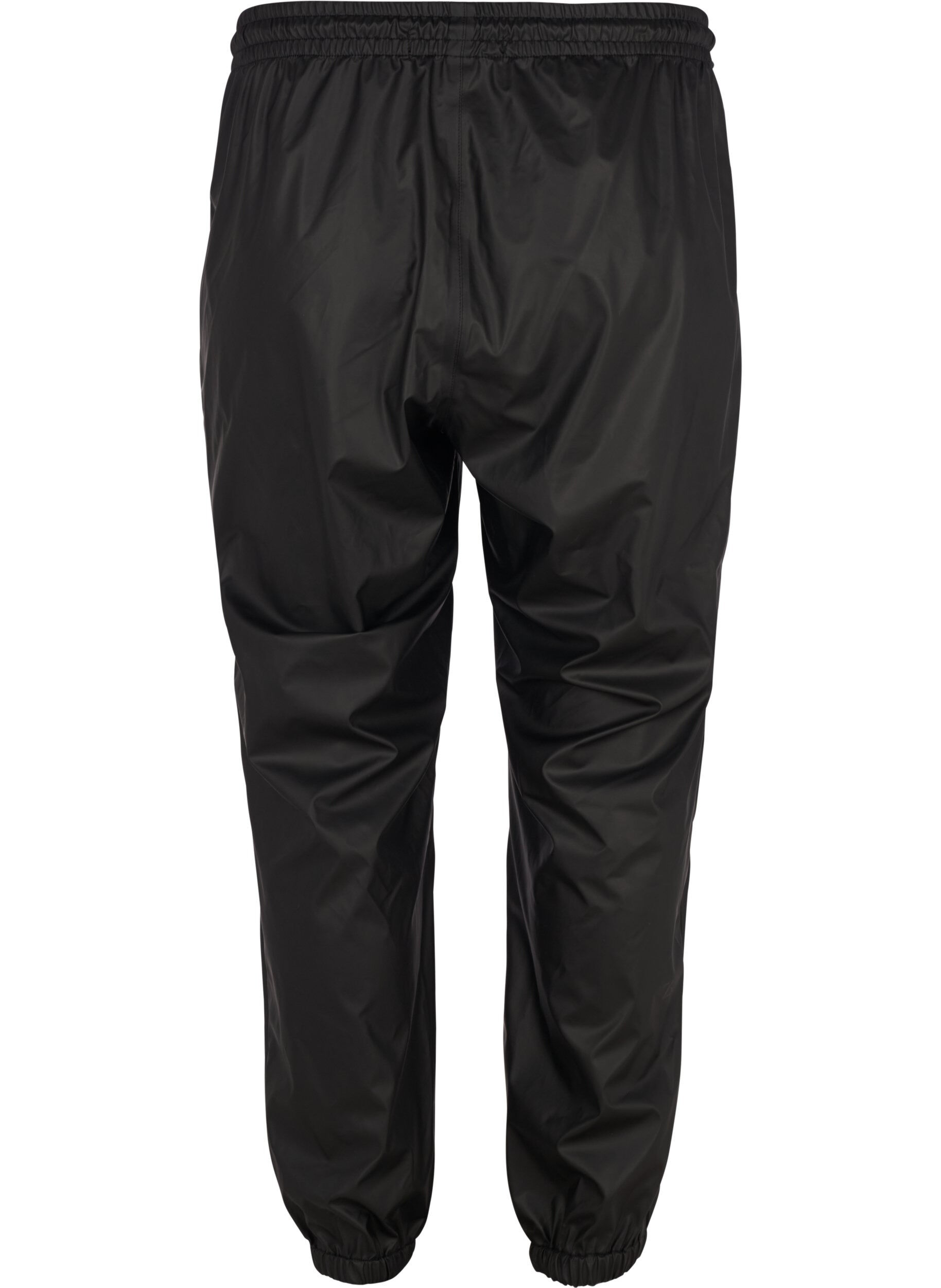 Zizzi Pantalon de pluie avec &eacute;lastique et cordon de serrage, Black, Packshot image number 1