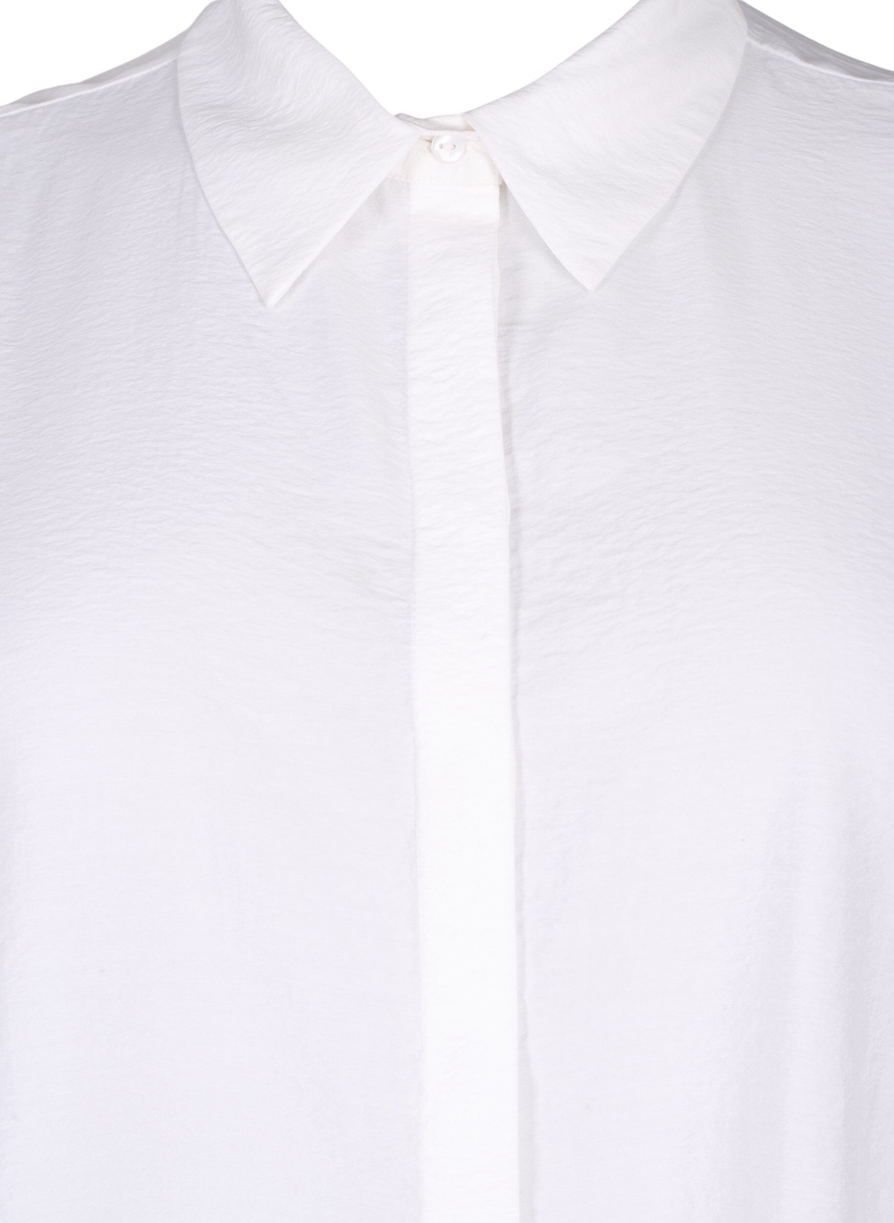 Zizzi Chemise longue en viscose &agrave; manches courtes, Bright White, Packshot image number 2
