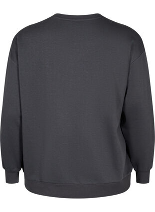 Sweatshirt avec volants et détail de crochet, Dark Grey, Packshot image number 1