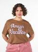 T-shirt en 100% coton avec manches courtes et imprim&eacute;, Marron, Model image number 0