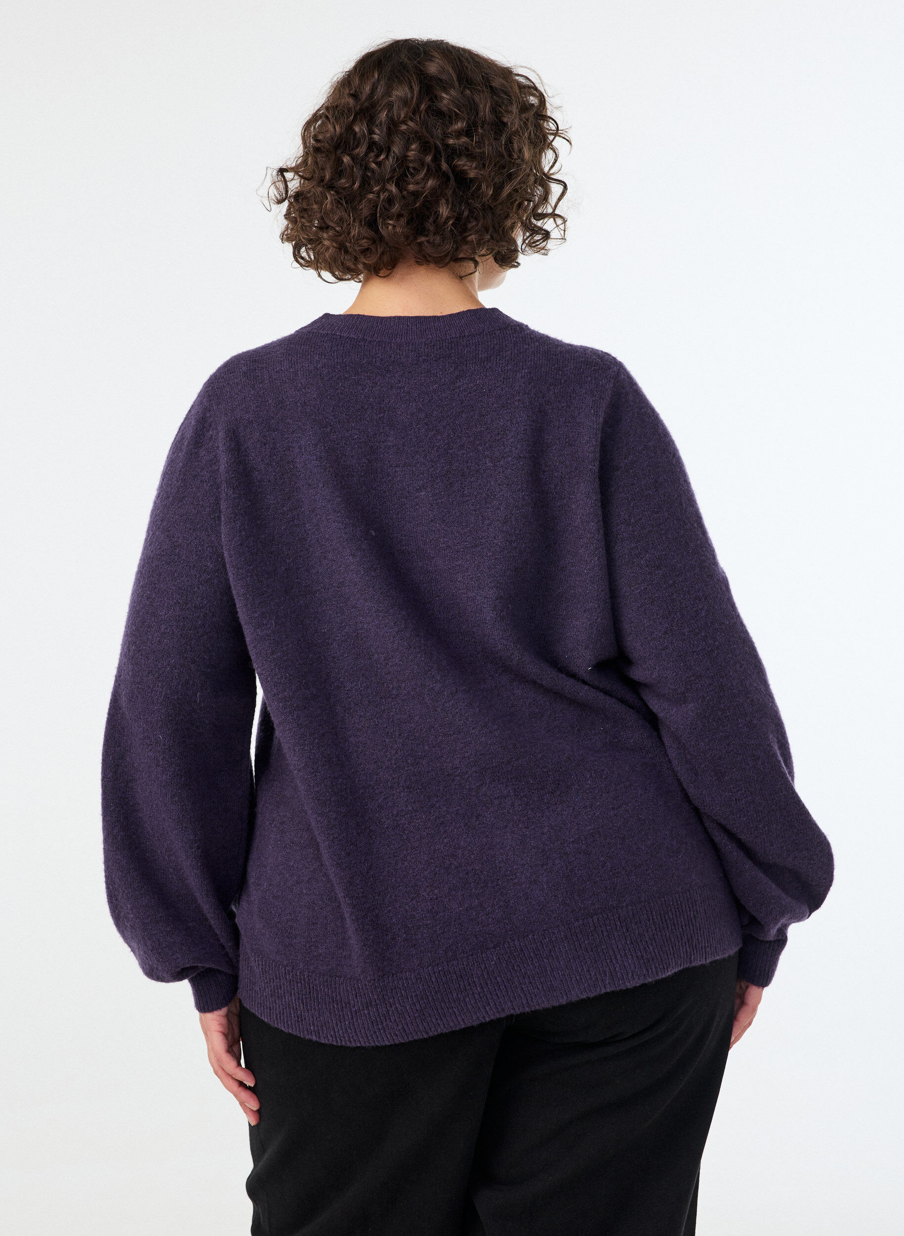 ZizziCardigan en maille douce avec boutons dor&eacute;s, Violet, Model image number 2