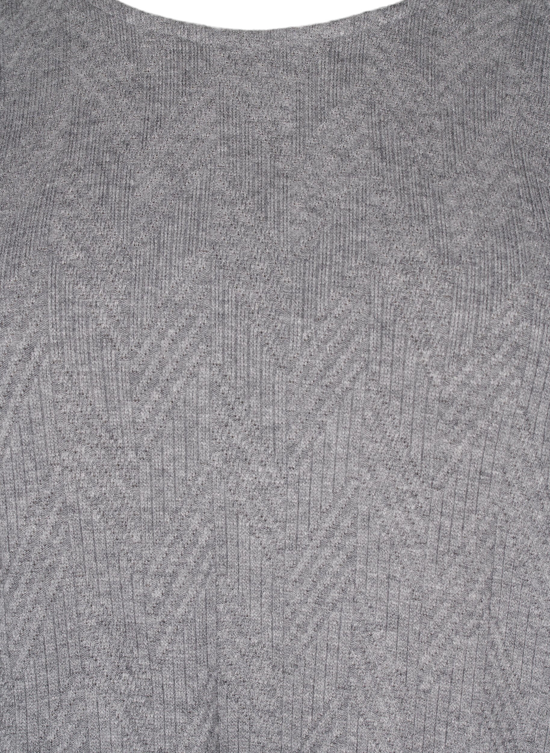 Zizzi Chemisier &agrave; motifs et manches longues, Gris, Packshot image number 2