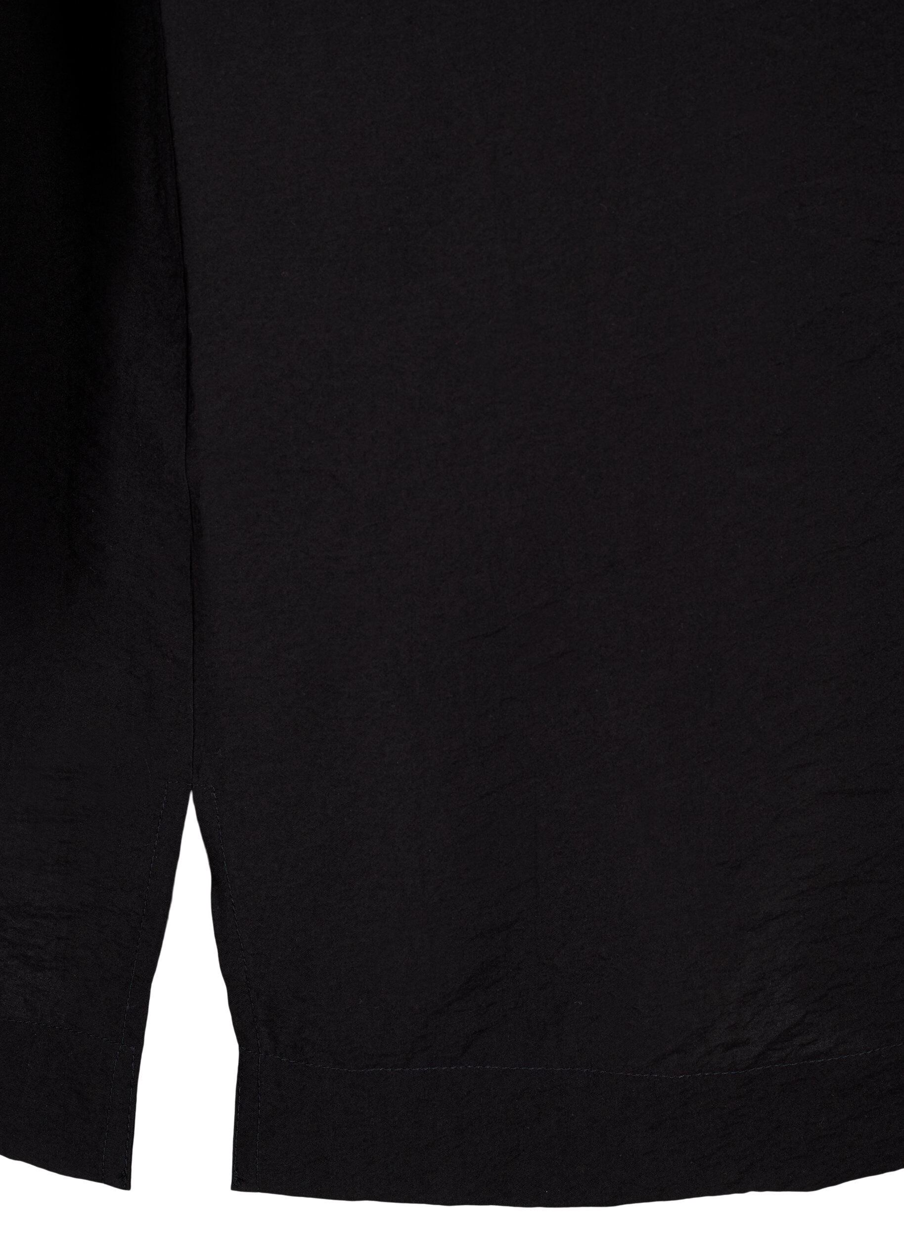 Zizzi Chemise longue en viscose &agrave; manches courtes, Black, Packshot image number 3