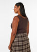Top Basic ajust&eacute; en tissu lisse, Marron, Model image number 2