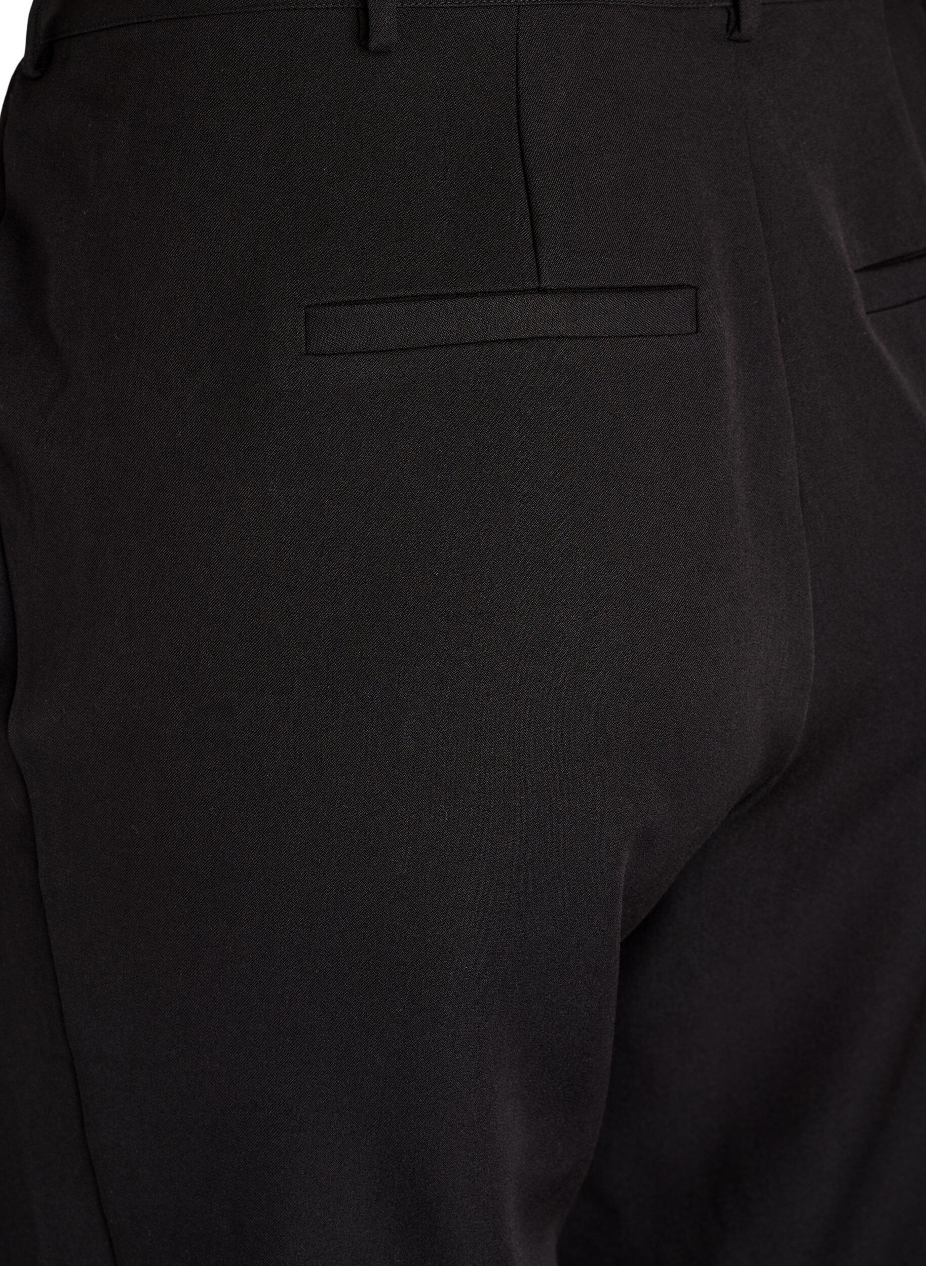 Zizzi Pantalon de costume taille haute &agrave; jambes droites, Noir, Packshot image number 3