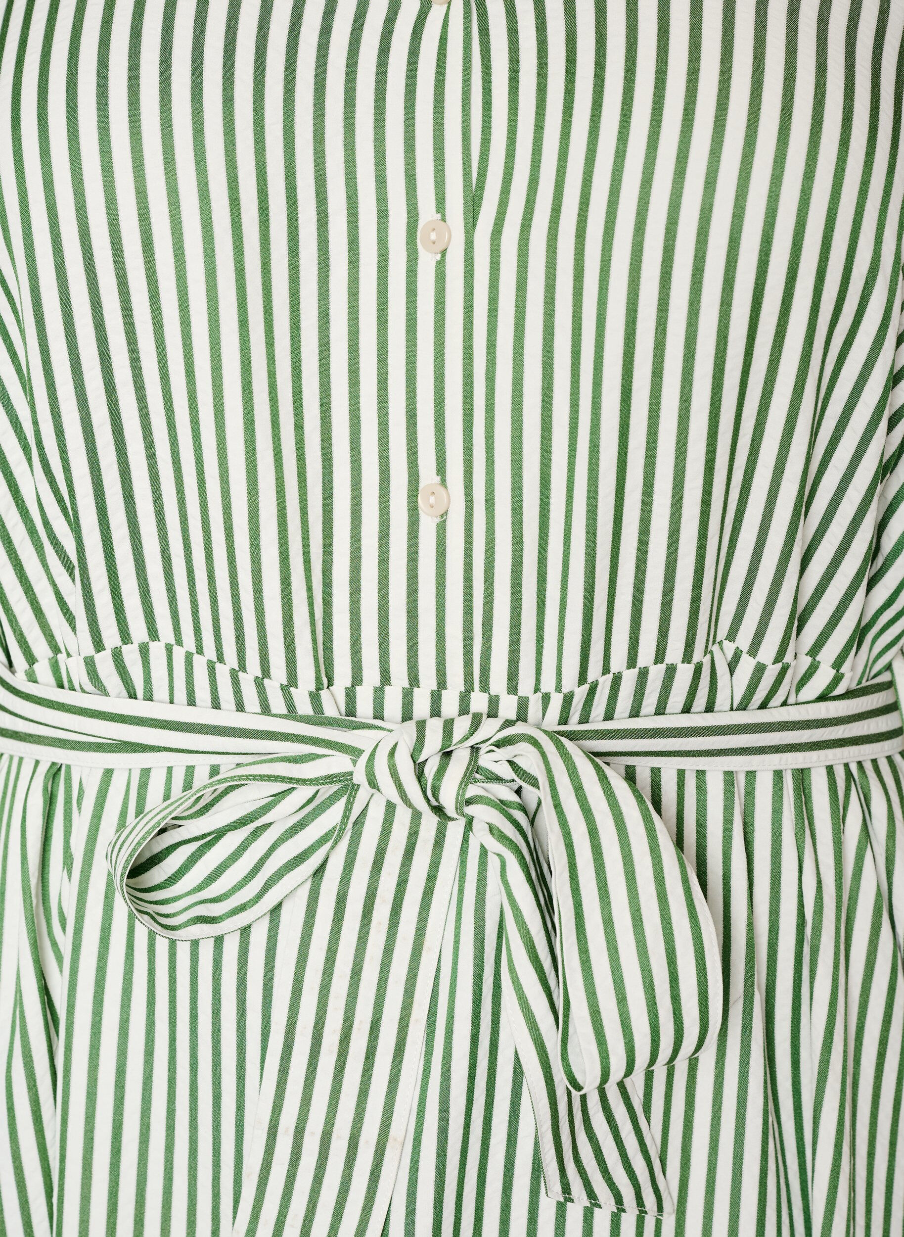 ZizziRobe-chemise longue jusqu&rsquo;aux chevilles avec ceinture &agrave; nouer et rayures, Vert clair, Packshot image number 2