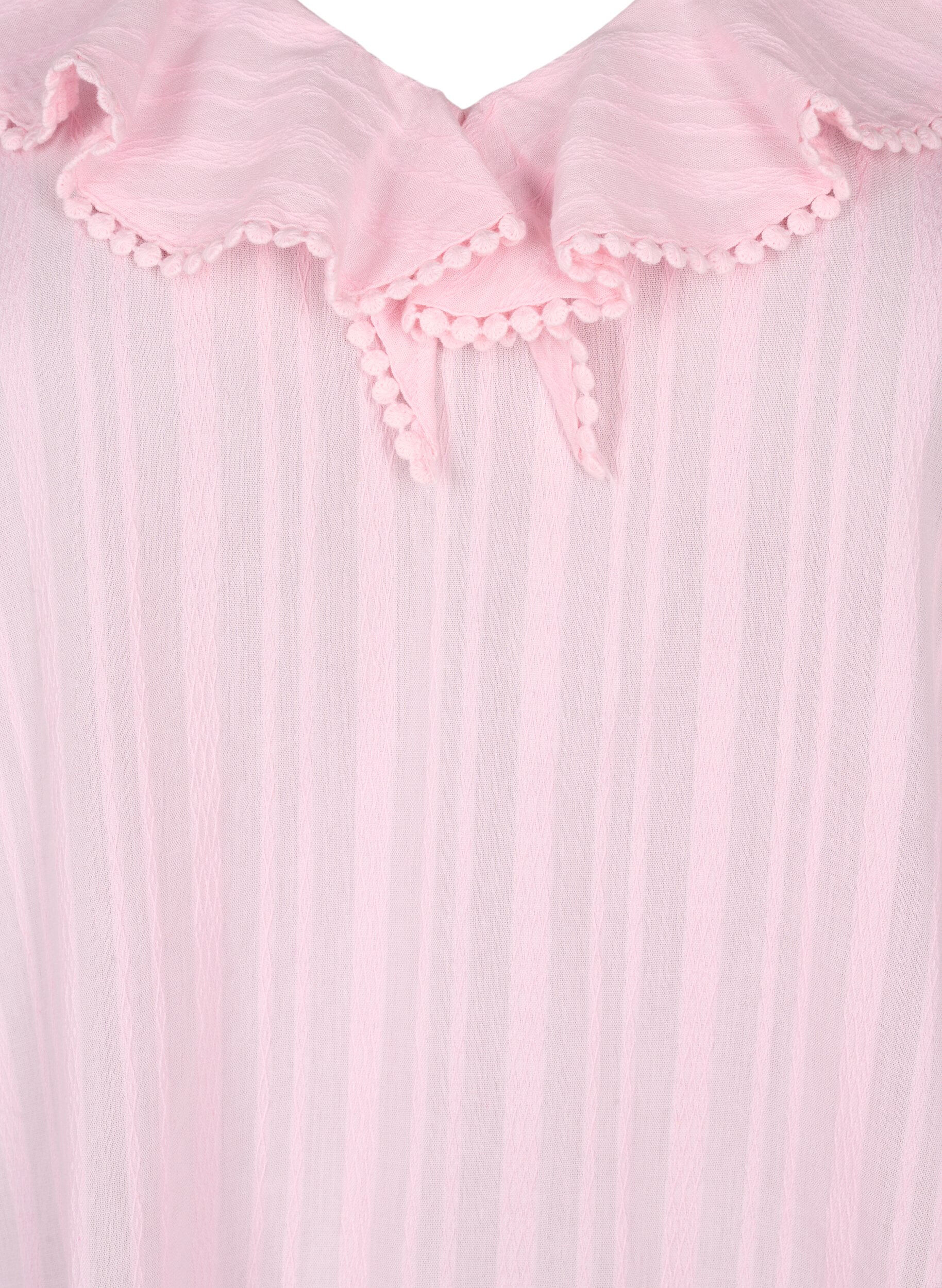 Zizzi Chemisier &agrave; manches 3/4 et dentelle, Almond Blossom, Packshot image number 2