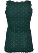 Top avec imprim&eacute; et bord en dentelle, Vert fonc&eacute;, Packshot image number 1