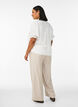 Pantalon ample en lin et viscose, Beige, Model image number 1