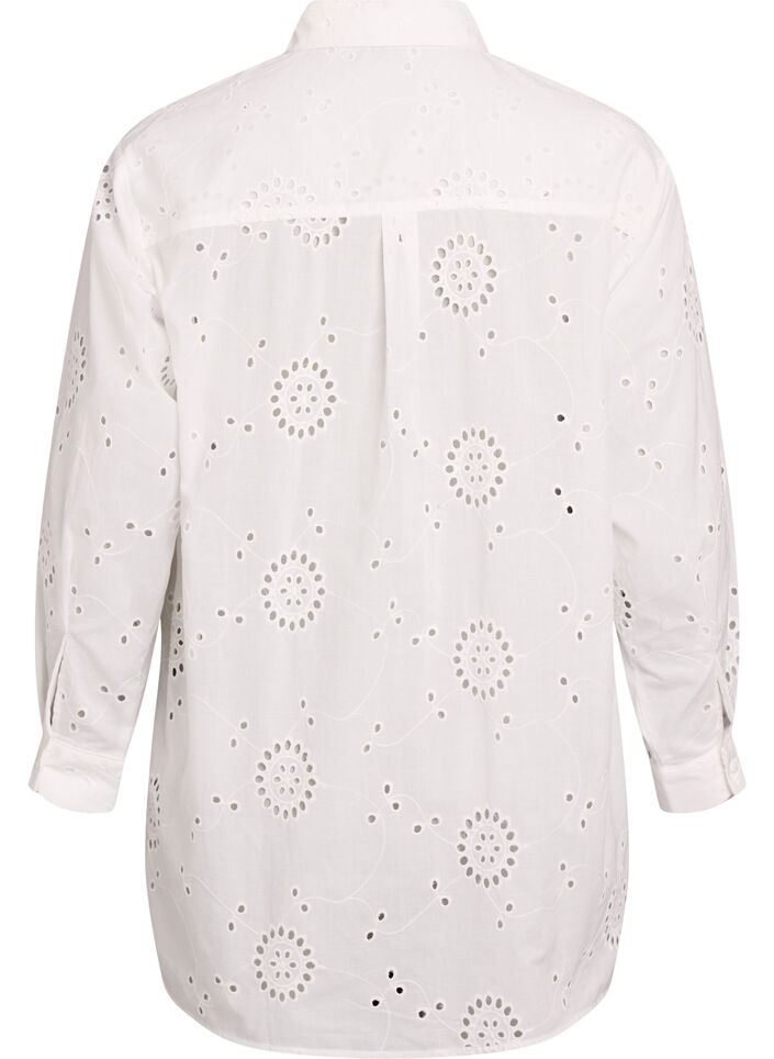 Tunique en coton avec broderie anglaise, Blanc, Packshot image number 1