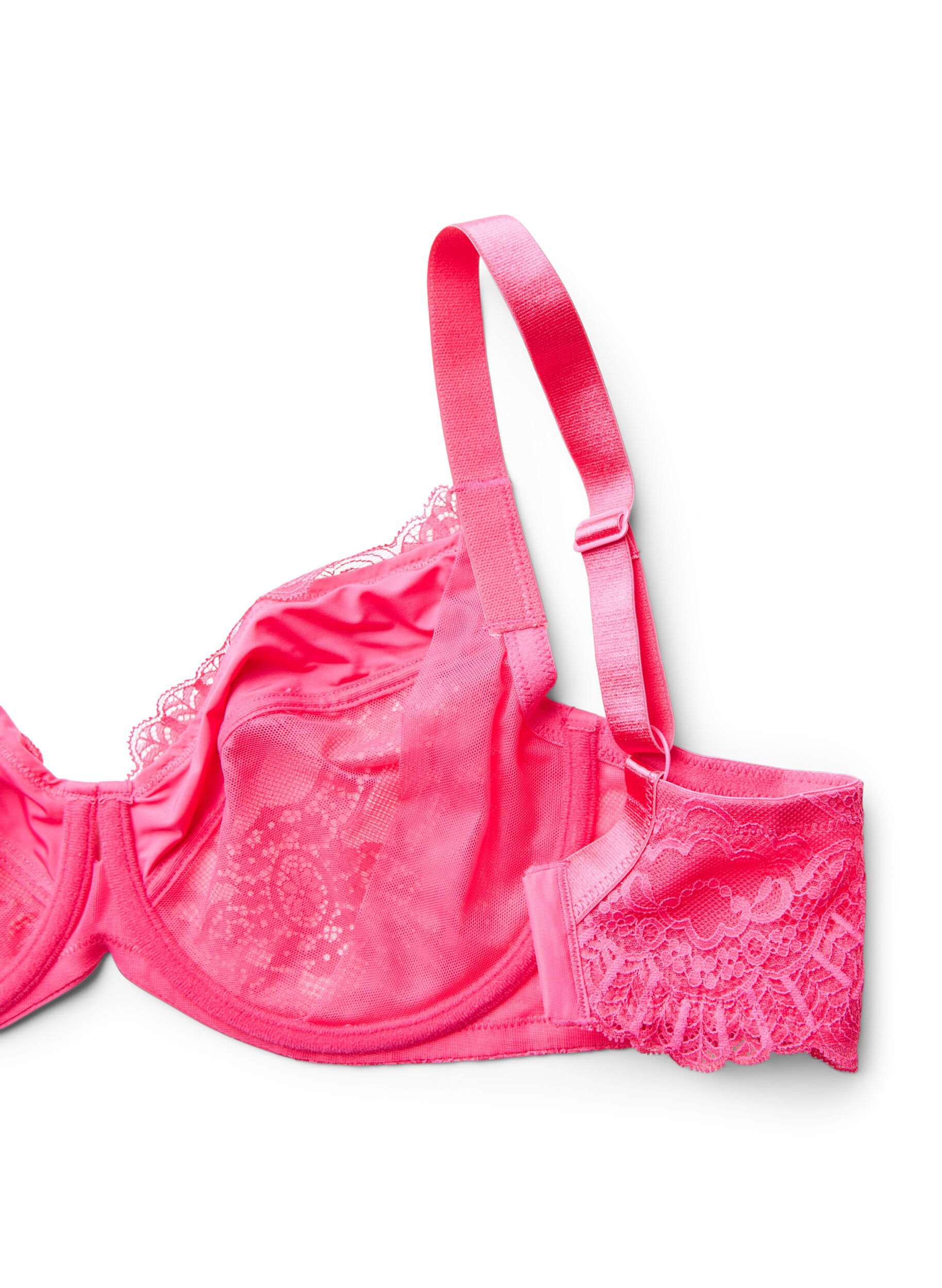 Zizzi Soutien-gorge embo&icirc;tant avec armatures en dentelle, Rose, Packshot image number 3