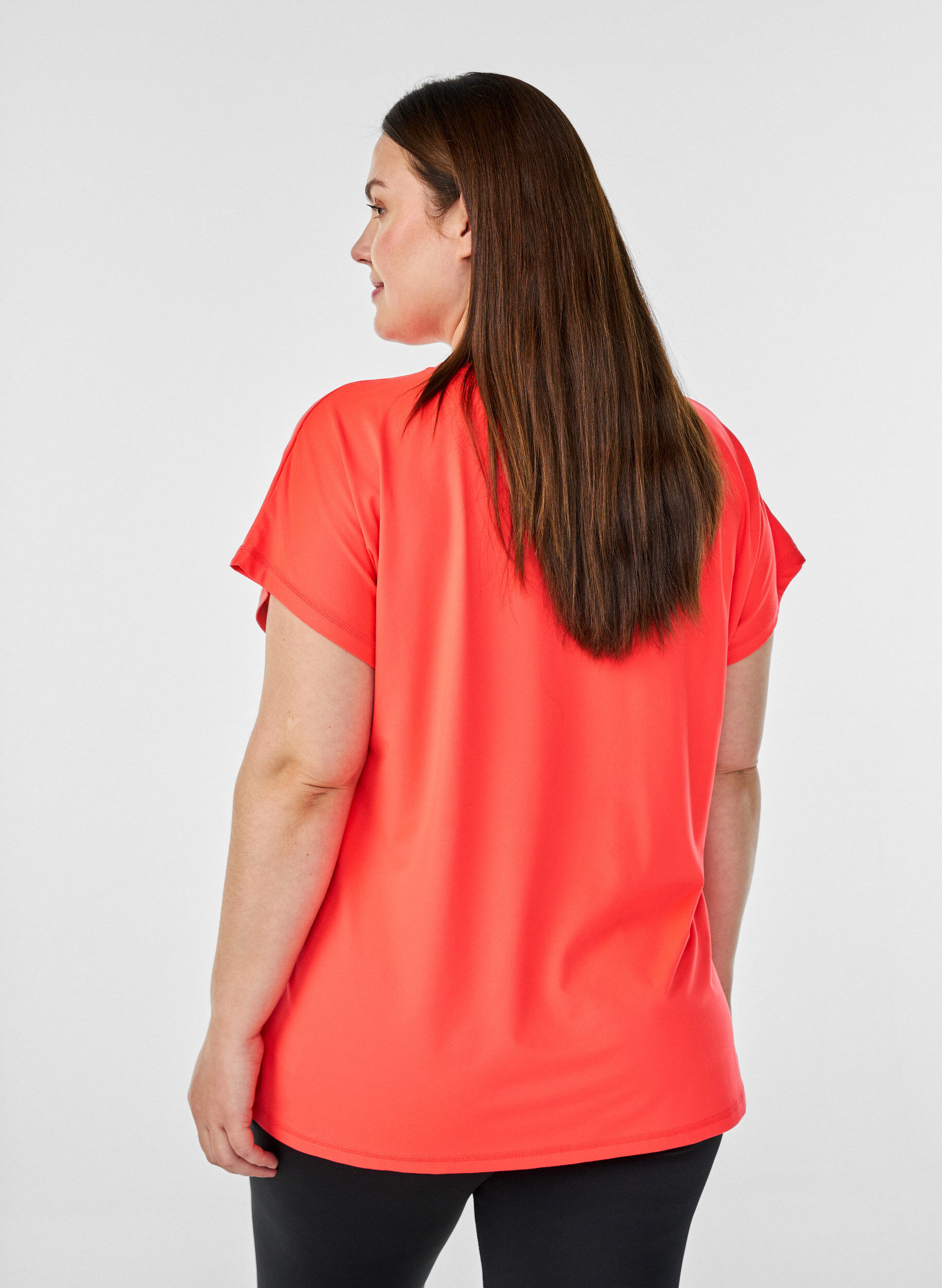 ZizziT-shirt de sport couleur unie, Corail, Model image number 2
