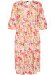 Robe midi fleurie en broderie anglaise et ceinture &agrave; nouer, Rose, Packshot image number 0