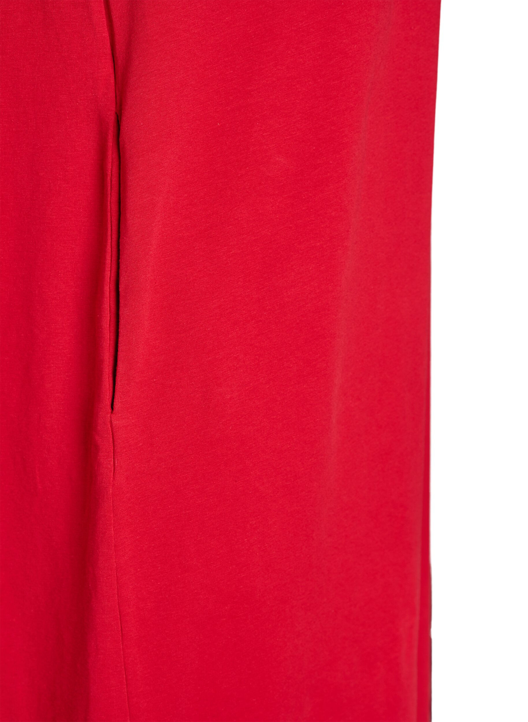 ZizziRobe T-shirt midi avec col en V, Rouge, Packshot image number 4