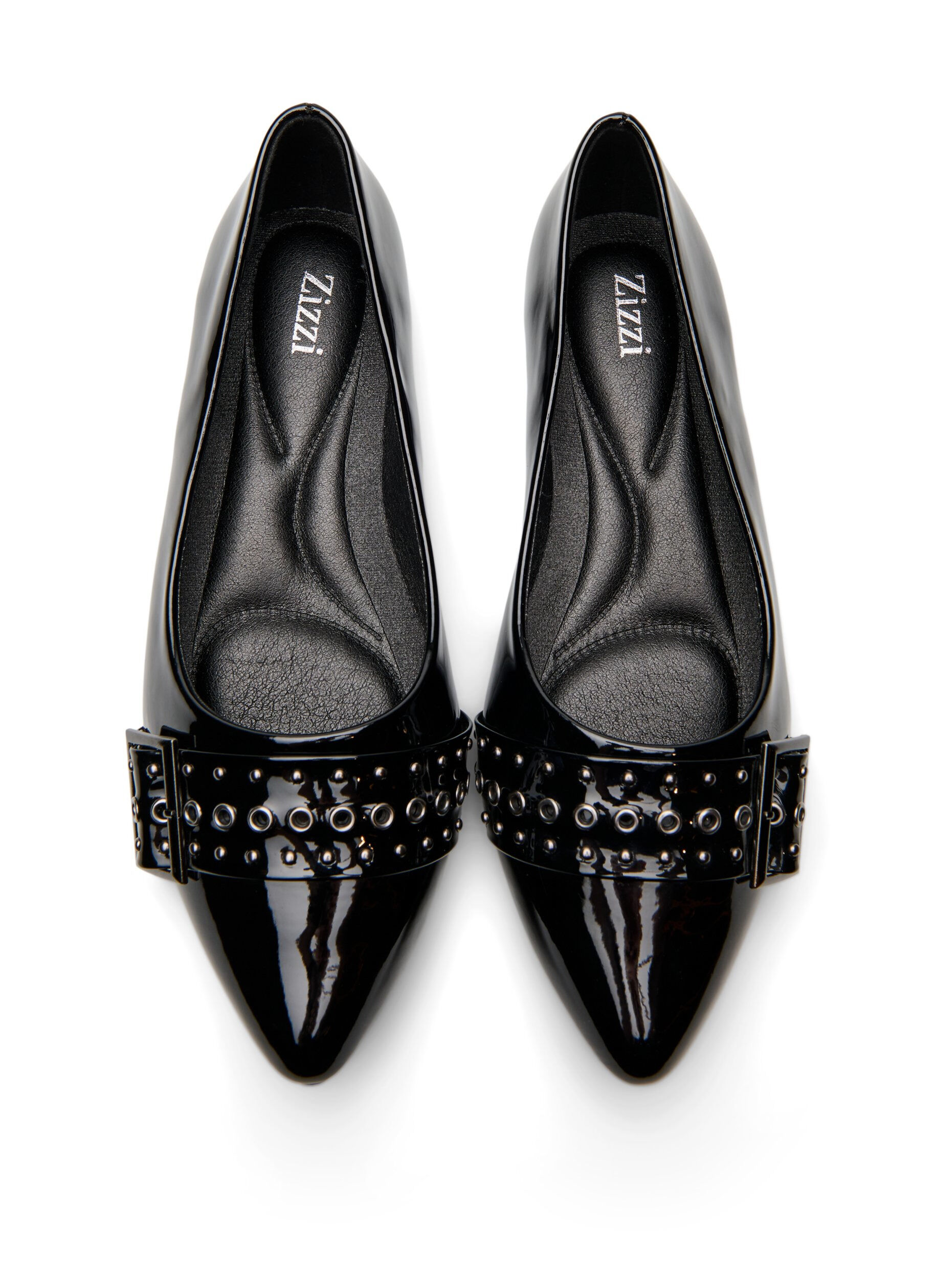 Zizzi Large - Ballerine &agrave; bride et clous, Noir, Packshot image number 2