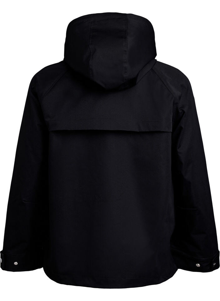 Veste courte de printemps avec capuche amovible, Noir, Packshot image number 1