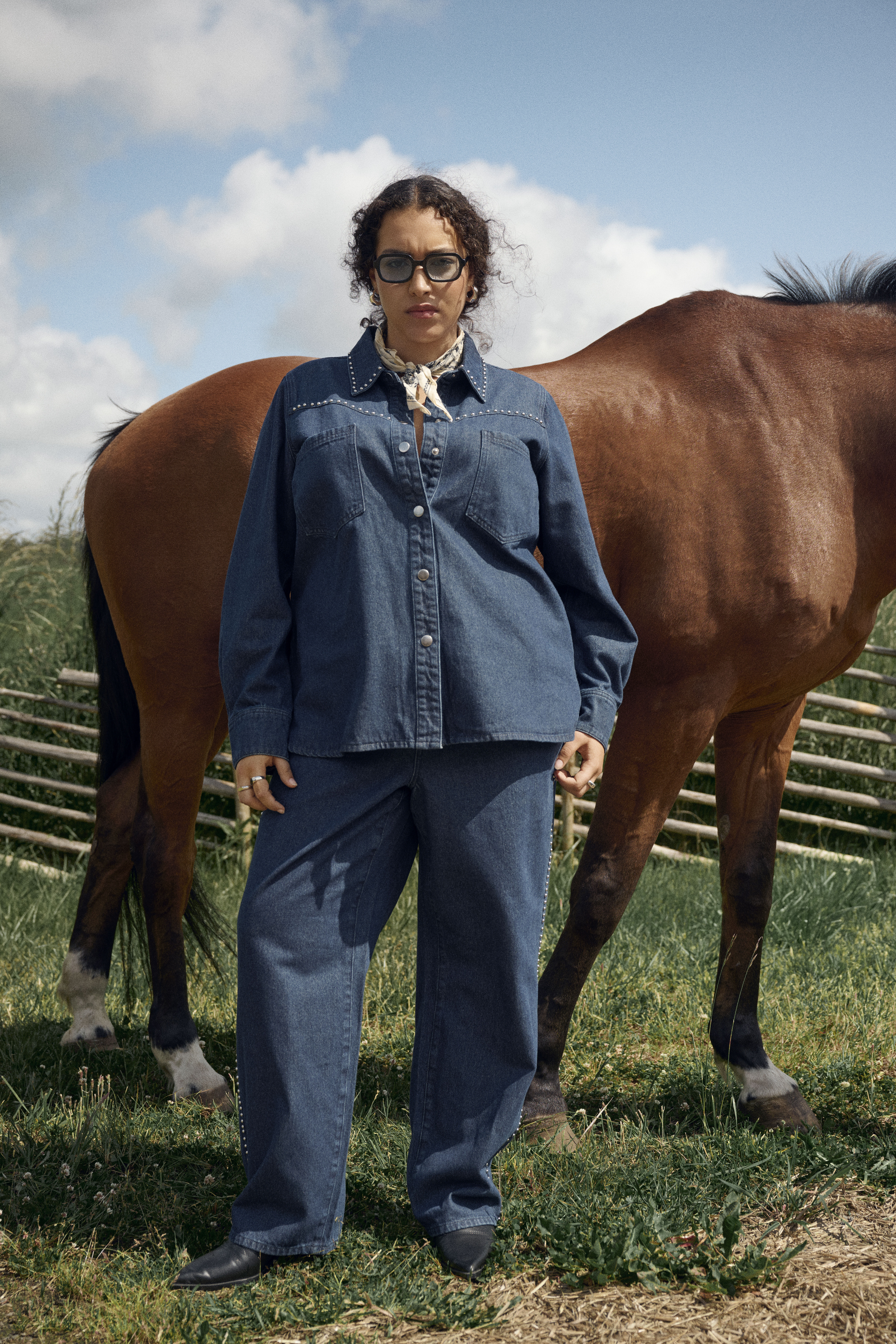 Zizzi Ensemble de denim assorti, , Model