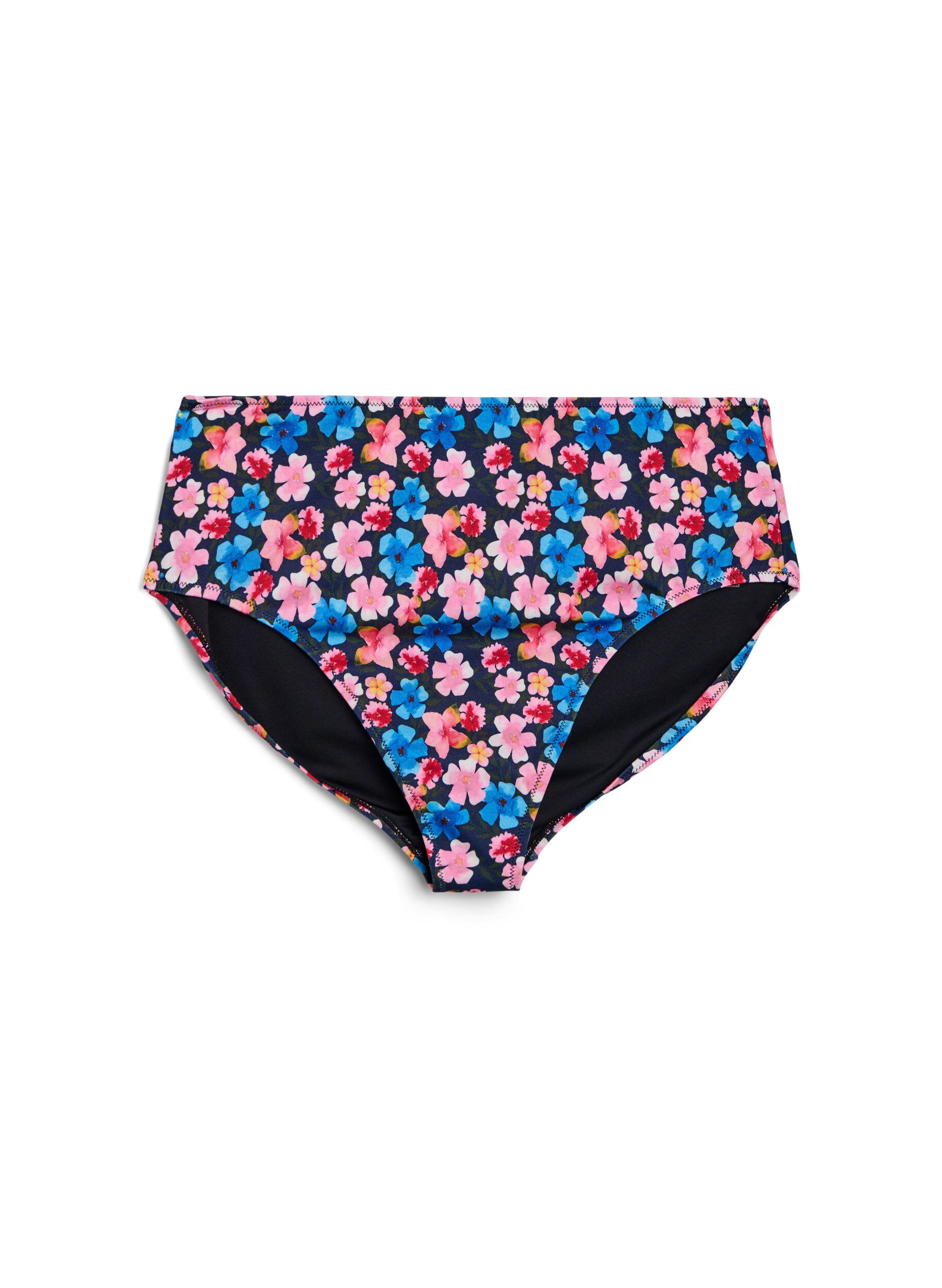 Zizzi Culotte de bikini taille haute &agrave; imprim&eacute; floral, Rose poudr&eacute;e, Packshot image number 0