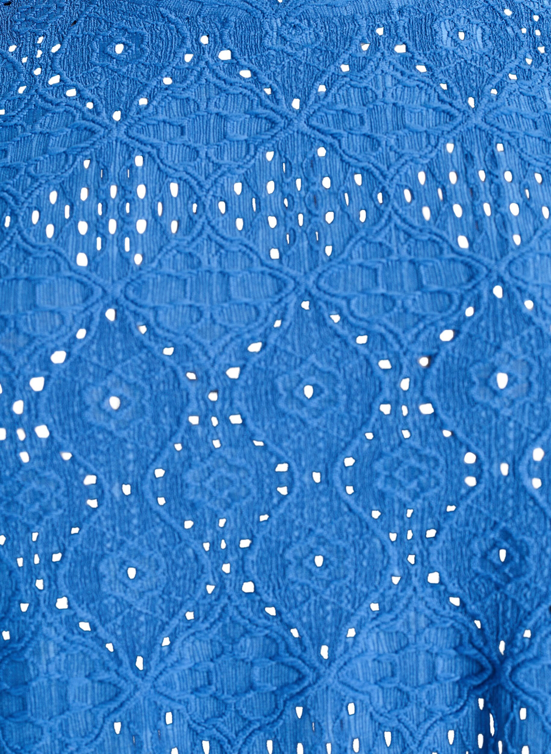 Zizzi Blouse &agrave; manches longues avec broderie ajour&eacute;e, Bleu, Packshot image number 2