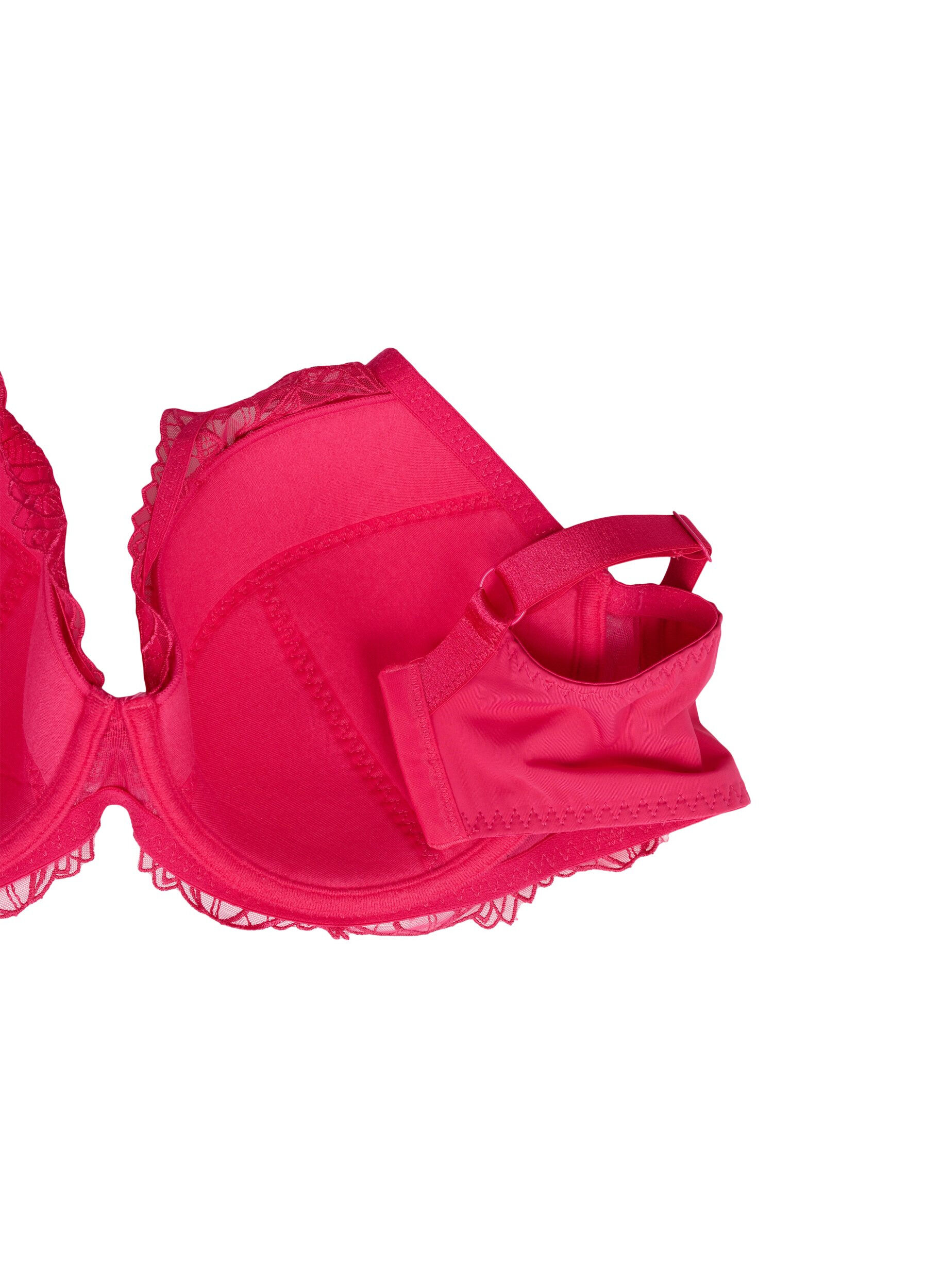 Zizzi Soutien-gorge en dentelle rembourr&eacute; avec armature, Rose, Packshot image number 3