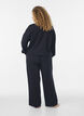 Pantalon ample en jersey taille haute avec poches, Noir, Model image number 1