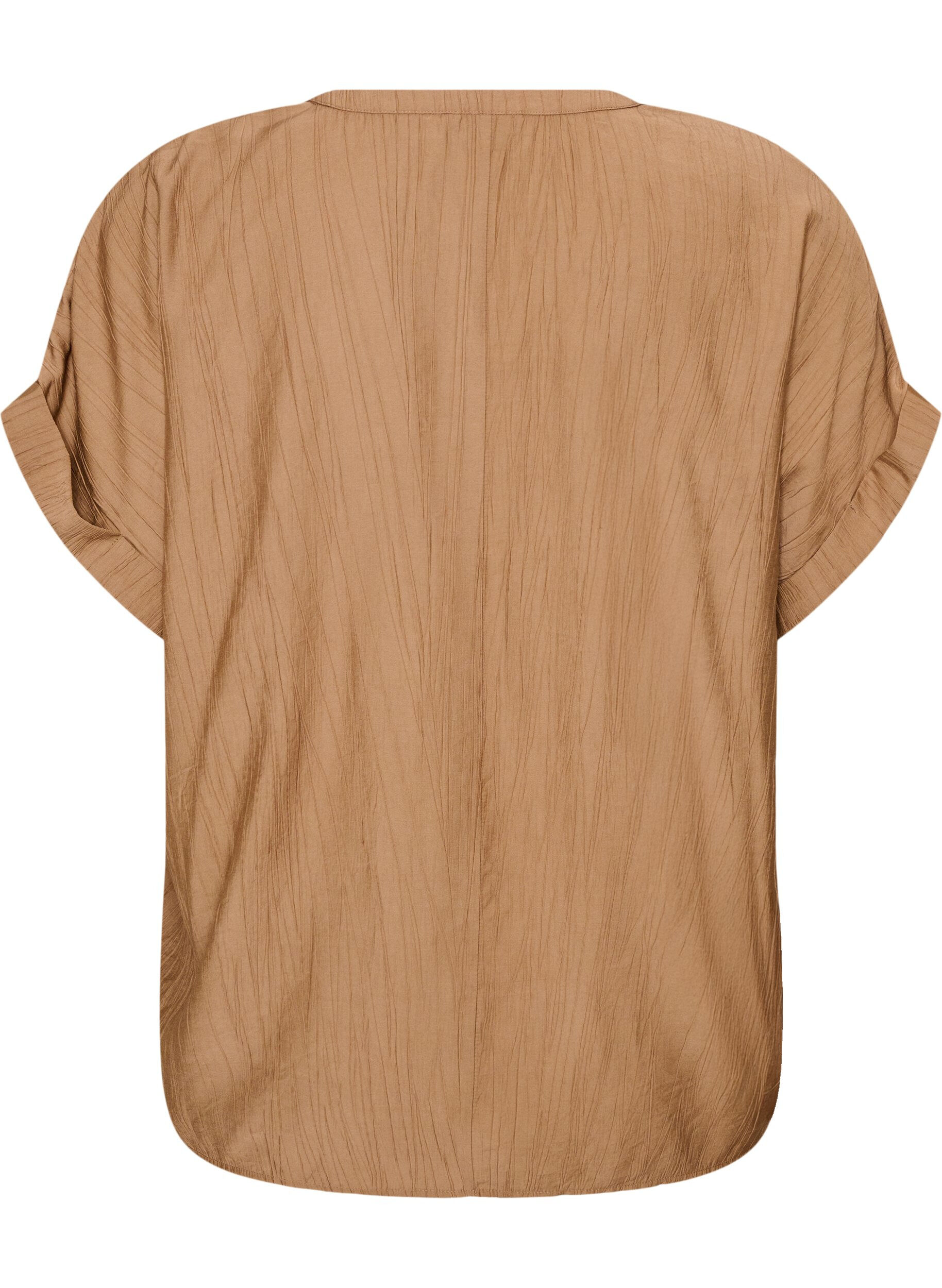 ZizziBlouse textur&eacute;e en viscose avec boutons, Marron, Packshot image number 1