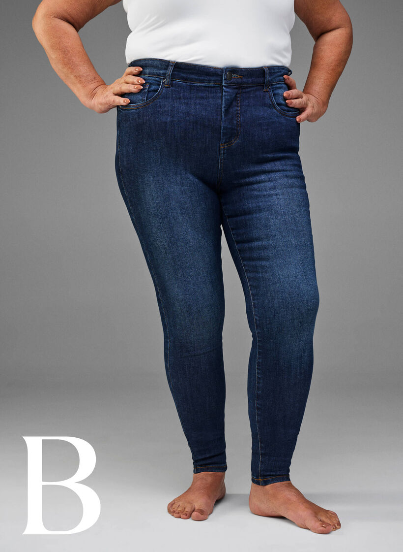 Jean super slim à taille haute, Dark Blue, Model image number 4