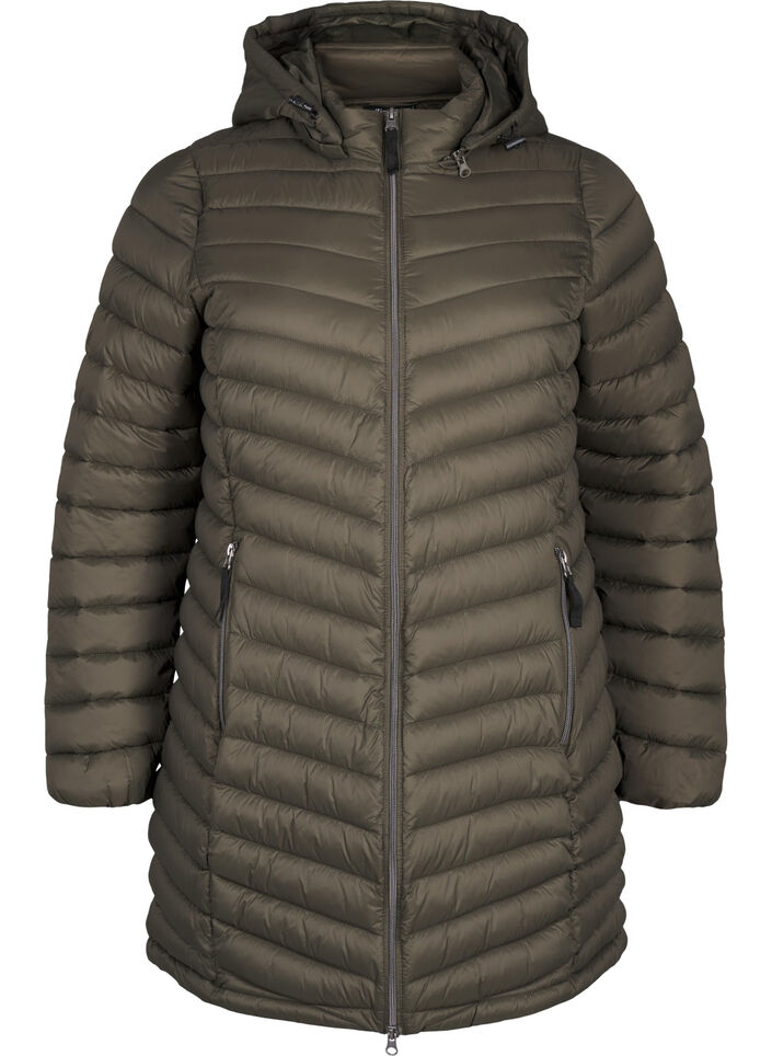 Veste légère avec des poches et une capuche détachable, Vert, Packshot image number 0