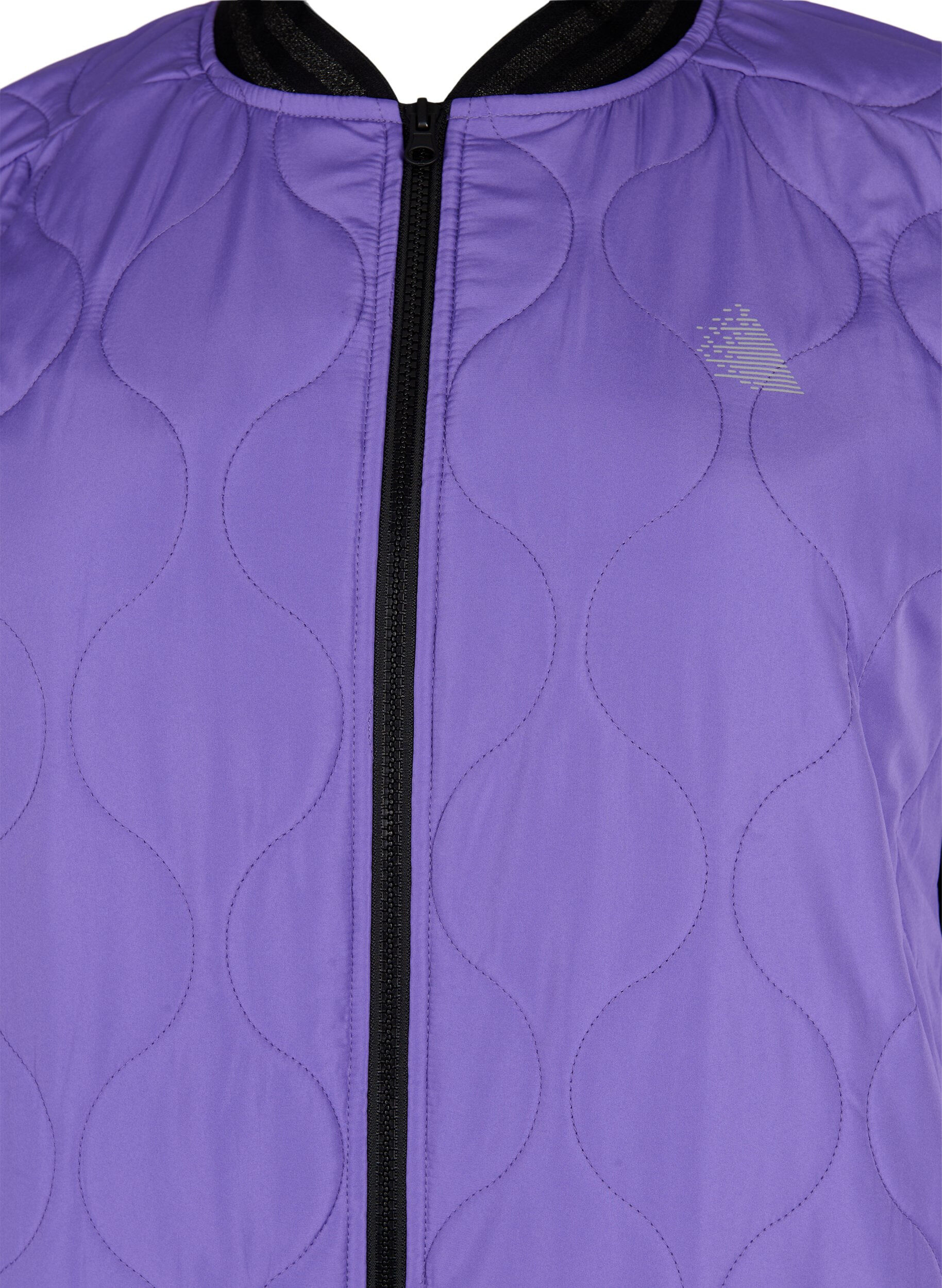 Zizzi Blouson bombardier avec poches et paillettes, Passion Flower, Packshot image number 2