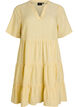 Robe A-line longueur genou en lin et viscose, Jaune clair, Packshot image number 0