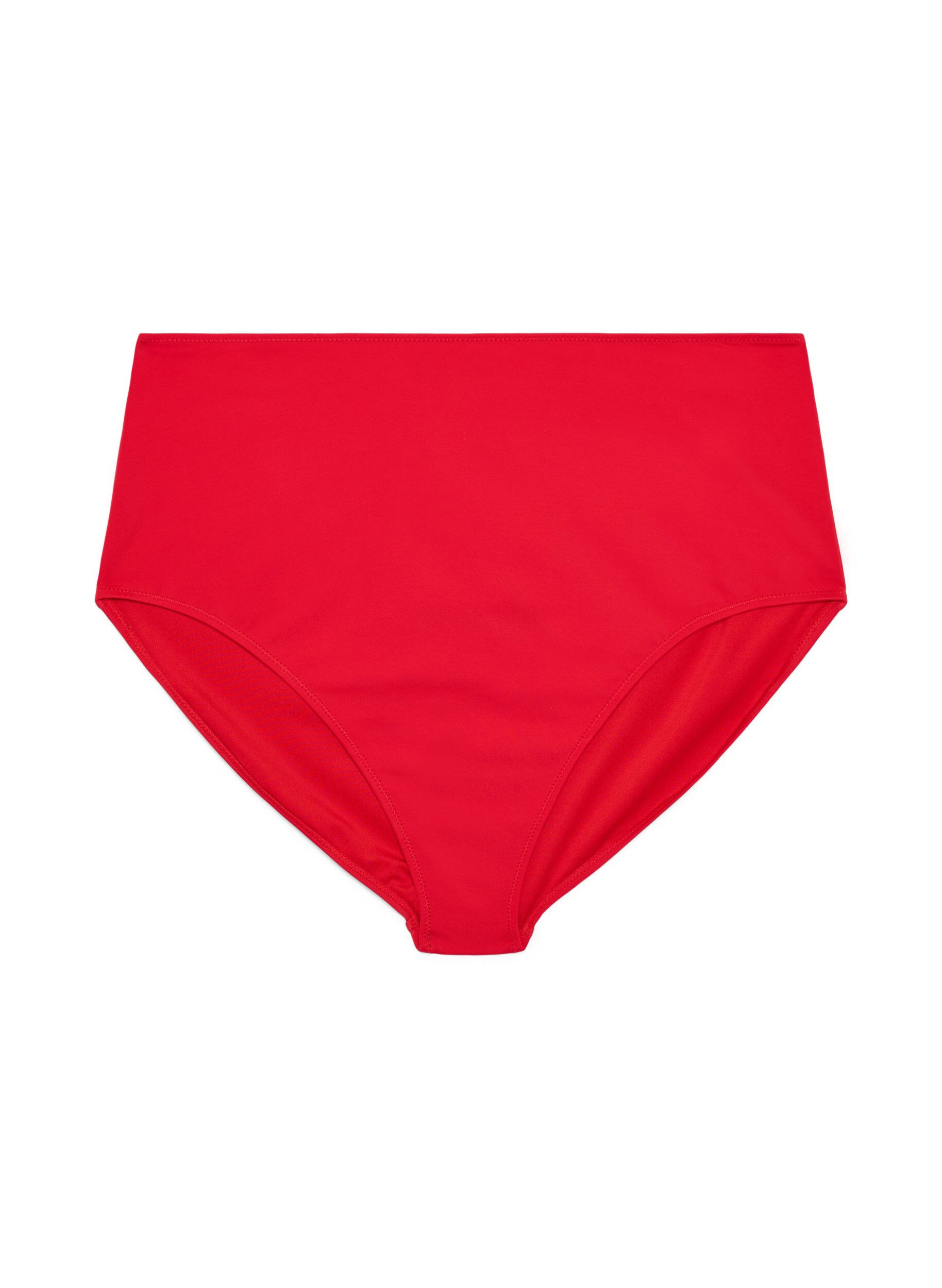 ZizziBas de bikini taille haute uni, Rouge, Packshot image number 0