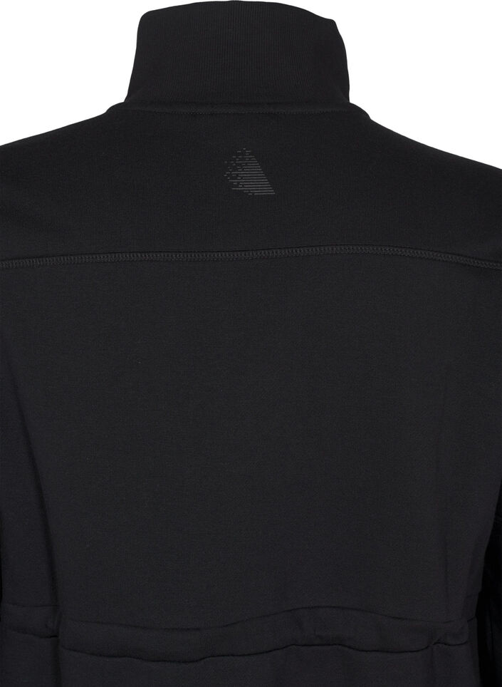 Sweat-shirt court avec un col haut et une taille ajustable, Black, Packshot image number 3