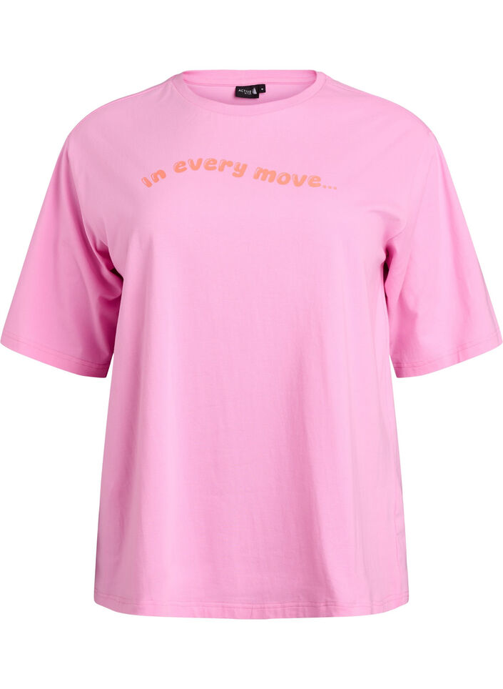T-shirt sportif en coton bio, Rose, Packshot image number 0
