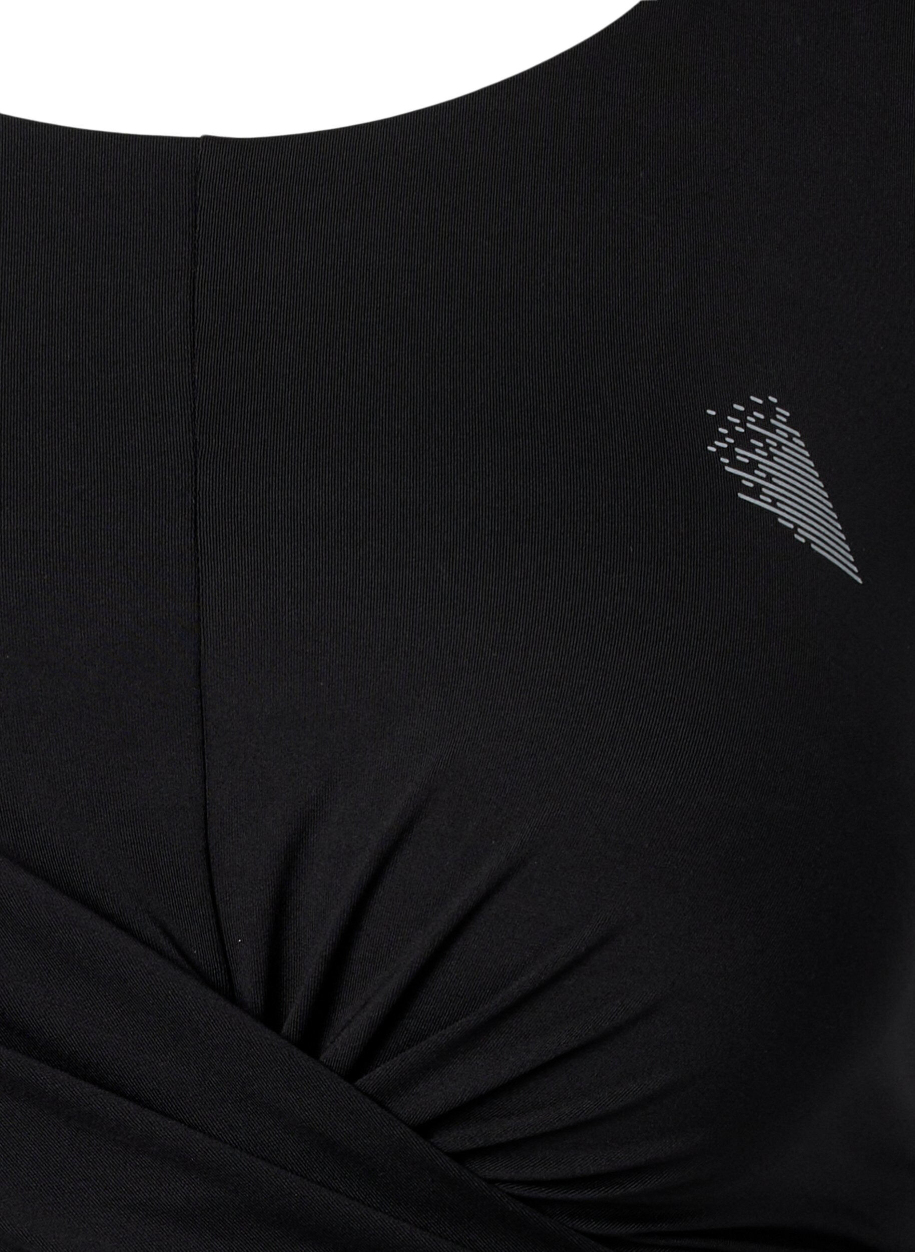 Zizzi Soutien-gorge de sport avec d&eacute;tail crois&eacute;, Black, Packshot image number 2