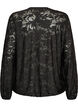 Blouse transparente avec texture florale et manches longues, Noir, Packshot image number 1