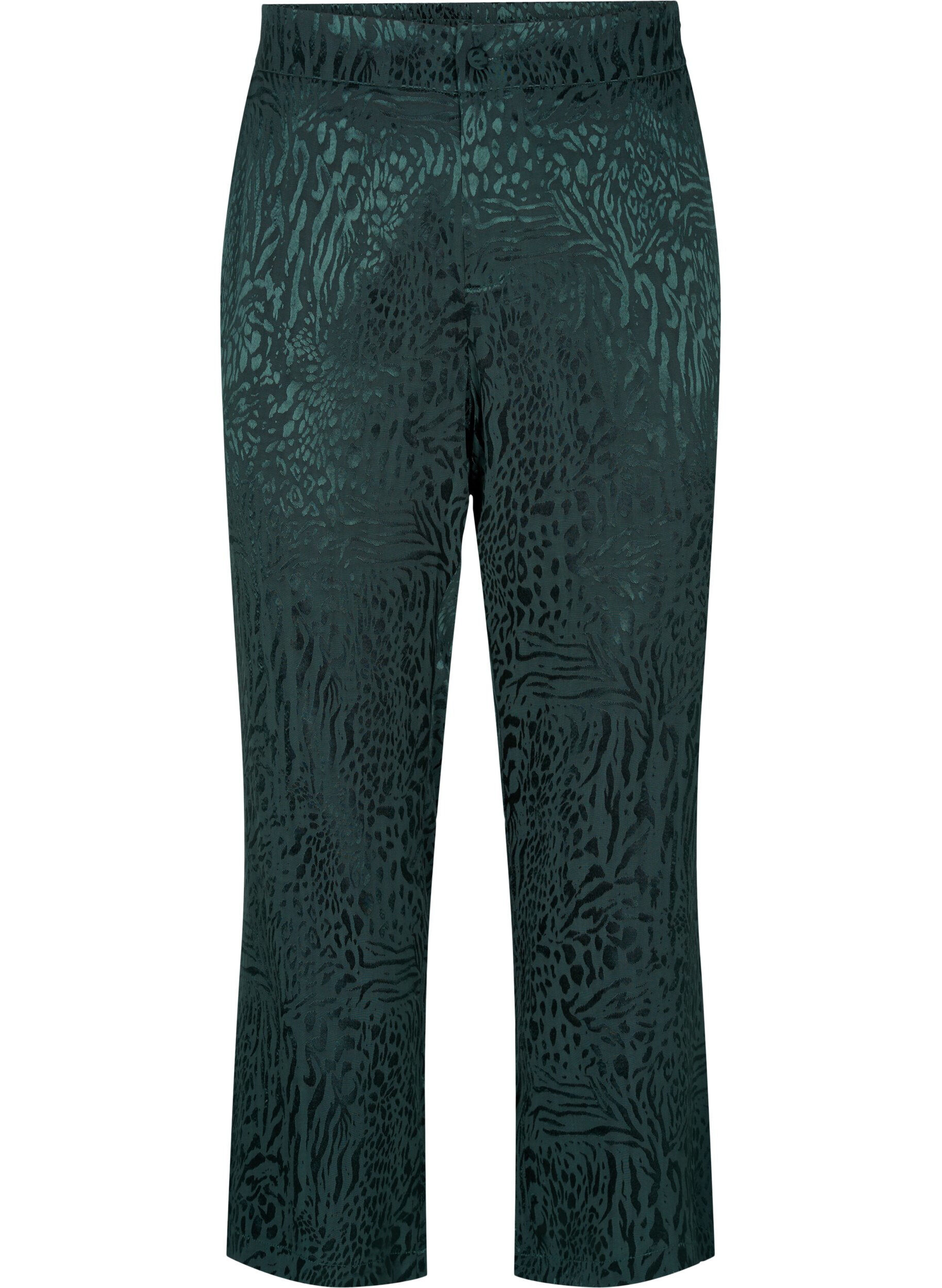 Zizzi Pantalon ample en viscose avec imprim&eacute; ton sur ton, Ponderosa Pine, Packshot image number 0
